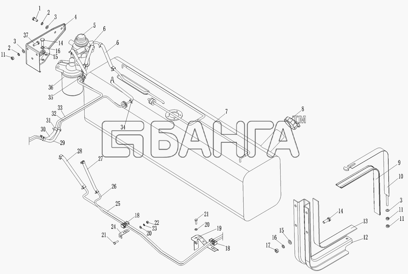 Foton Foton-BJ1039 Схема Топливная система-18 banga.ua