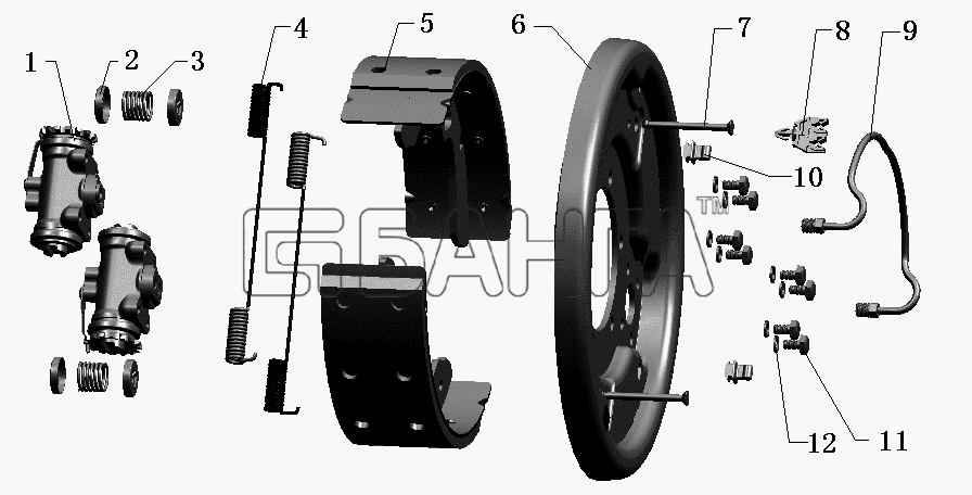 Foton Foton-BJ1039 Схема Тормоза задние-85 banga.ua
