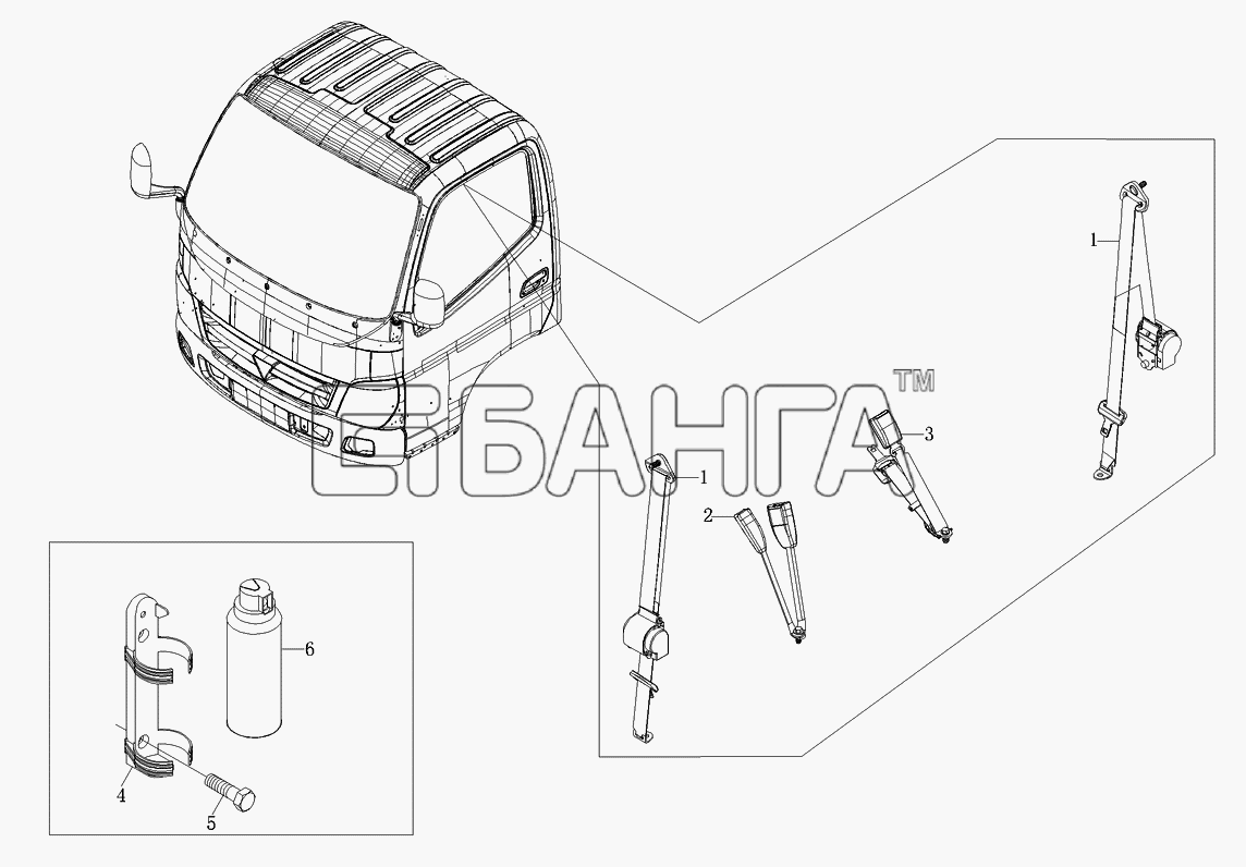 Foton Foton-BJ1039 Схема Ремень безопасности огнетушитель-109 banga.ua