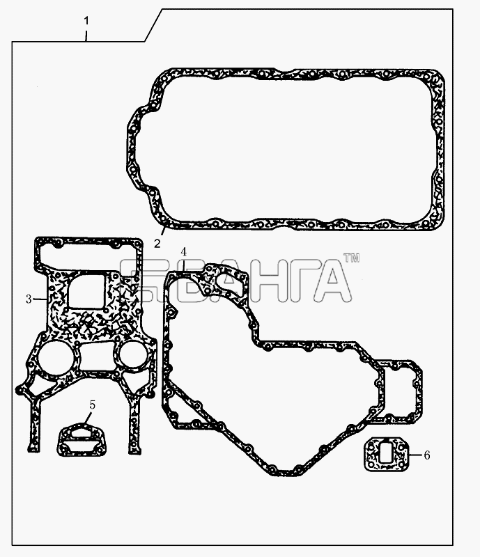 Foton Foton-BJ1049 Схема Комплект прокладок нижней части двигателя-24