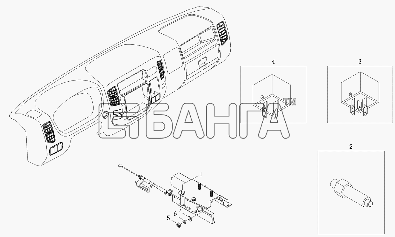 Foton Foton-BJ1049 Схема Выключатели и реле-104 banga.ua