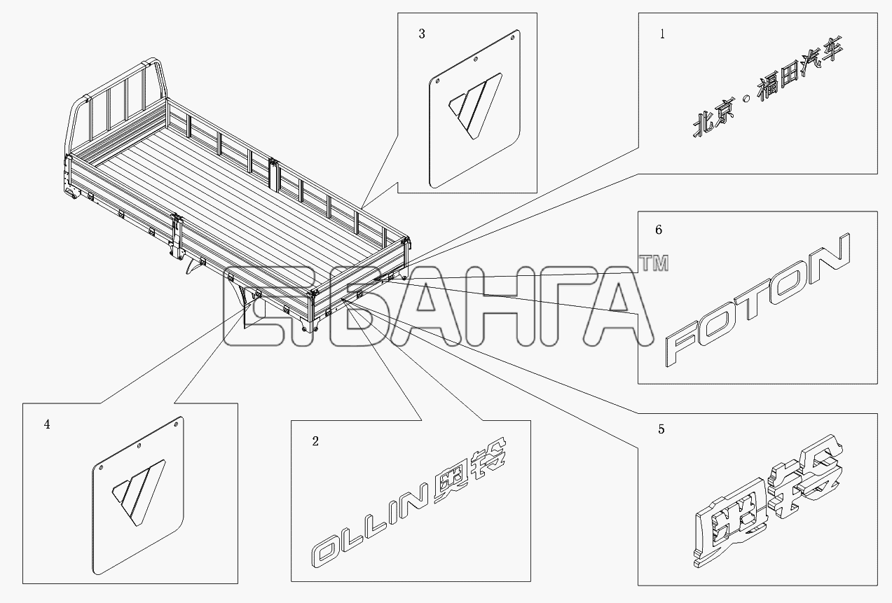 Foton Foton-BJ1069 Схема Принадлежности платформы-171 banga.ua