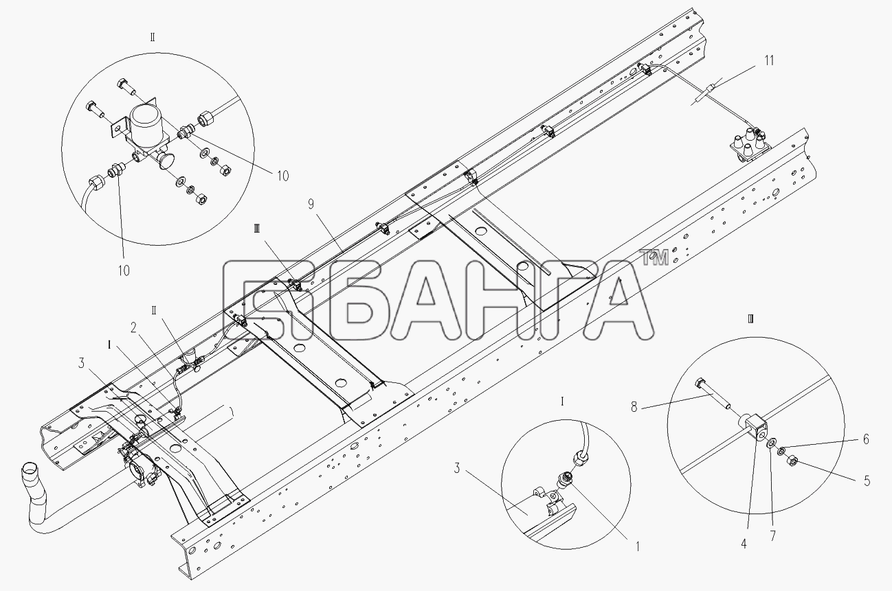 Foton Foton-BJ1069 Схема Трубопроводы тормозной системы-106 banga.ua
