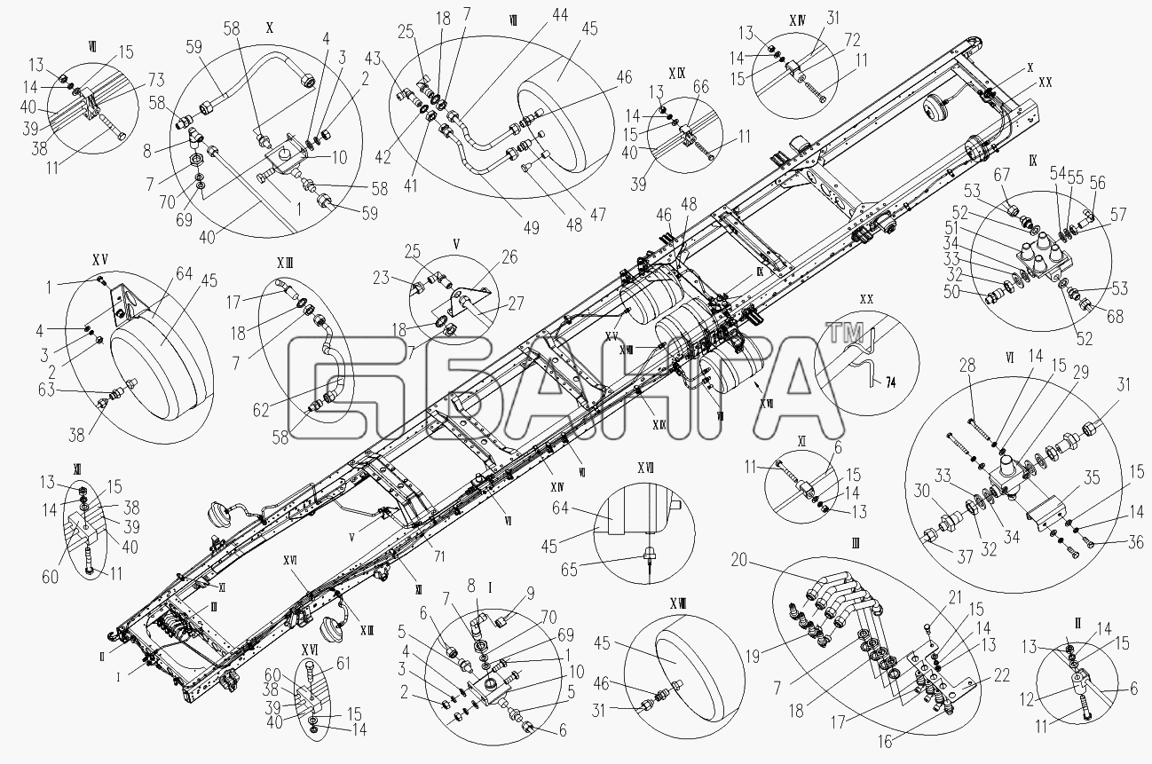 Foton Foton-BJ1069 Схема Трубопроводы тормозной системы-108 banga.ua