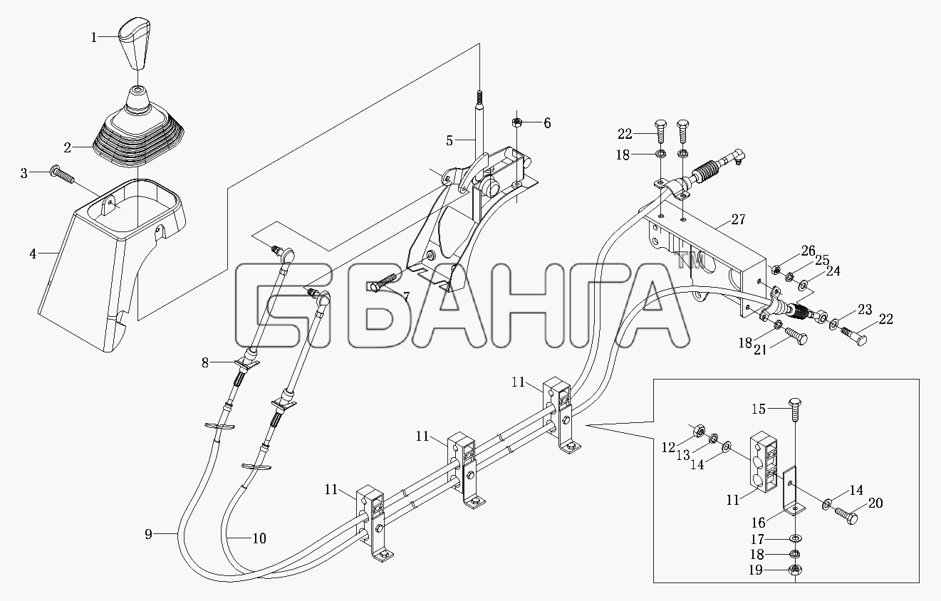 Foton Foton-BJ1099 Схема Механизм переключения передач-65 banga.ua