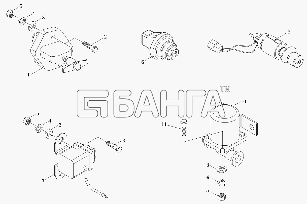 Foton Foton-BJ1099 Схема Датчики и клапаны-124 banga.ua