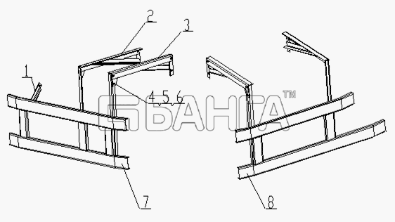 Foton Foton-BJ3251DLPJB Схема Protective grill-164 banga.ua