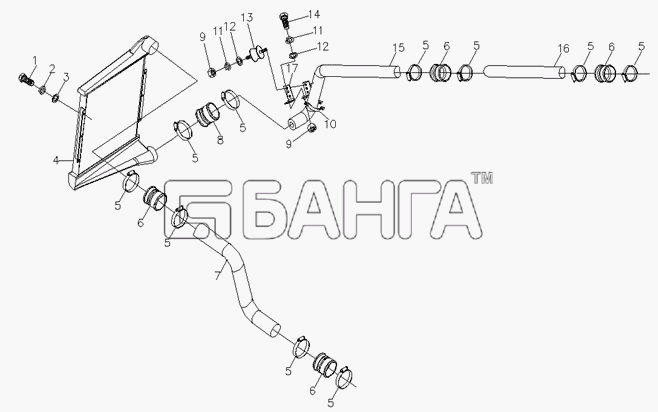 Foton Foton-BJ3251DLPJB Схема Воздухозаборник-34 banga.ua