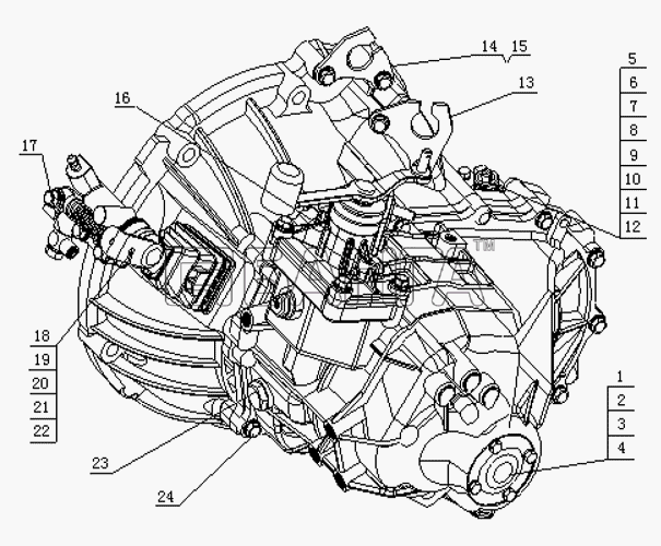 Geely Geely CK Схема S160 TRANSMISSION ASSEMBLY SPARE PARTS-161