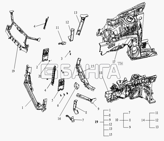 Geely Geely CK Схема ENGINE COMPARTMENT ASSY-5 banga.ua