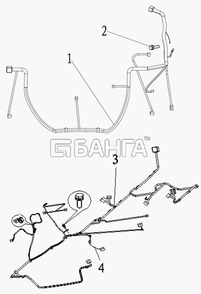 Geely Geely CK Схема FRONT REAR WIRING HARNESS ASSY-186 banga.ua