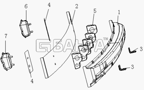 Geely Geely FC Схема REAR BUMPER FRAME ASSY.-19 banga.ua