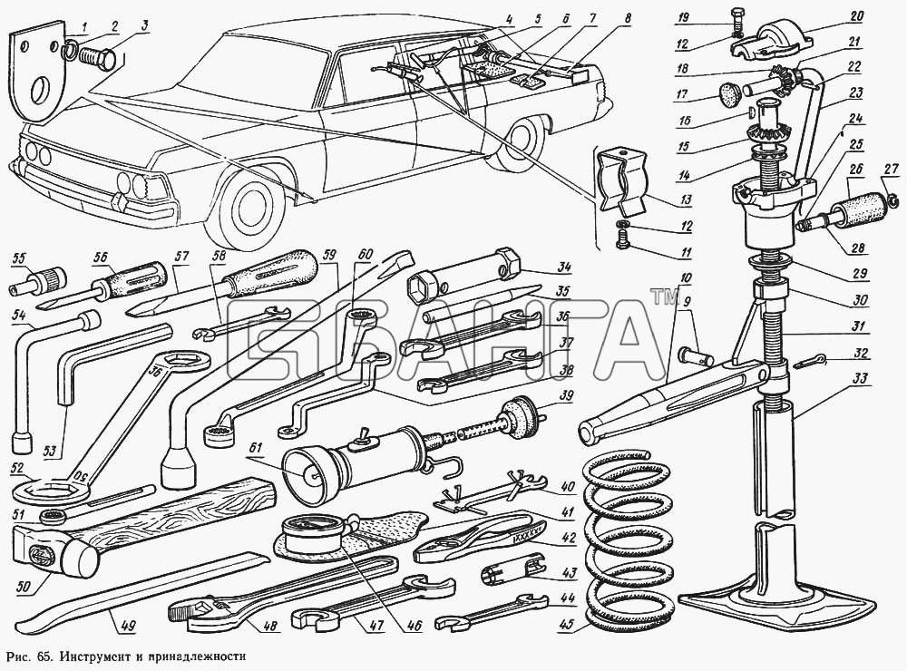 ГАЗ ГАЗ-14 (Чайка) Схема Инструмент и принадлежности-137 banga.ua