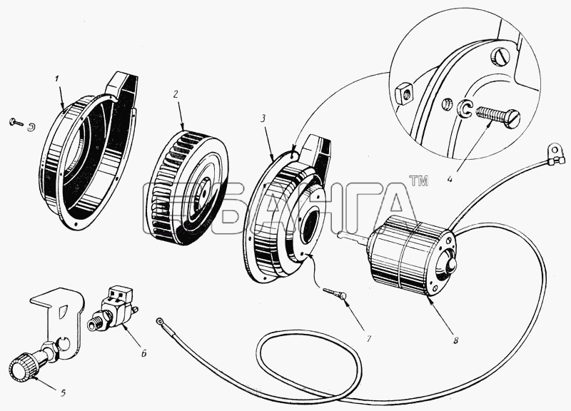 ГАЗ М20 Победа Схема Вентилятор обдува ветрового окна-29 banga.ua