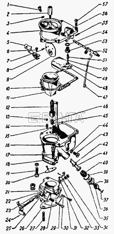 ГАЗ ГАЗ-21 Схема Карбюратор-39 banga.ua