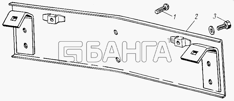 ГАЗ ГАЗ-21 (каталог 69 г.) Схема Держатель переднего номерного