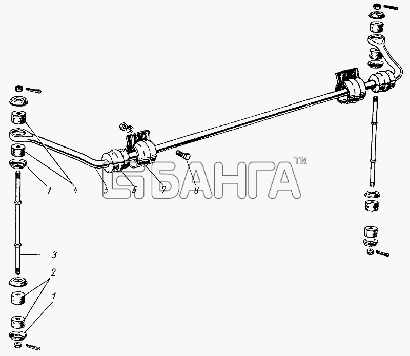 ГАЗ ГАЗ-21 (каталог 69 г.) Схема Стабилизатор поперечной устойчивости