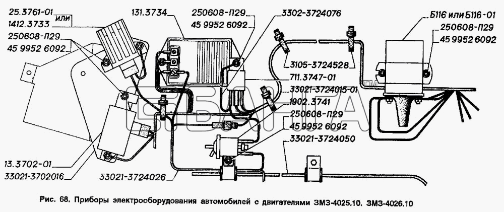 ГАЗ ГАЗ-2705 (ГАЗель) Схема Приборы электрооборудования автомобилей с