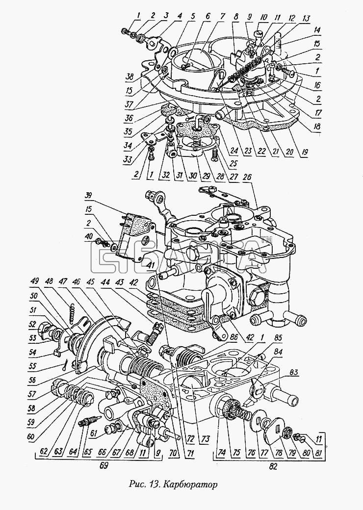 ГАЗ ГАЗ-31029 Схема Карбюратор-51 banga.ua