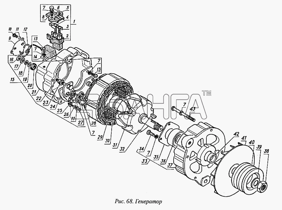 ГАЗ ГАЗ-31029 Схема Генератор-124 banga.ua