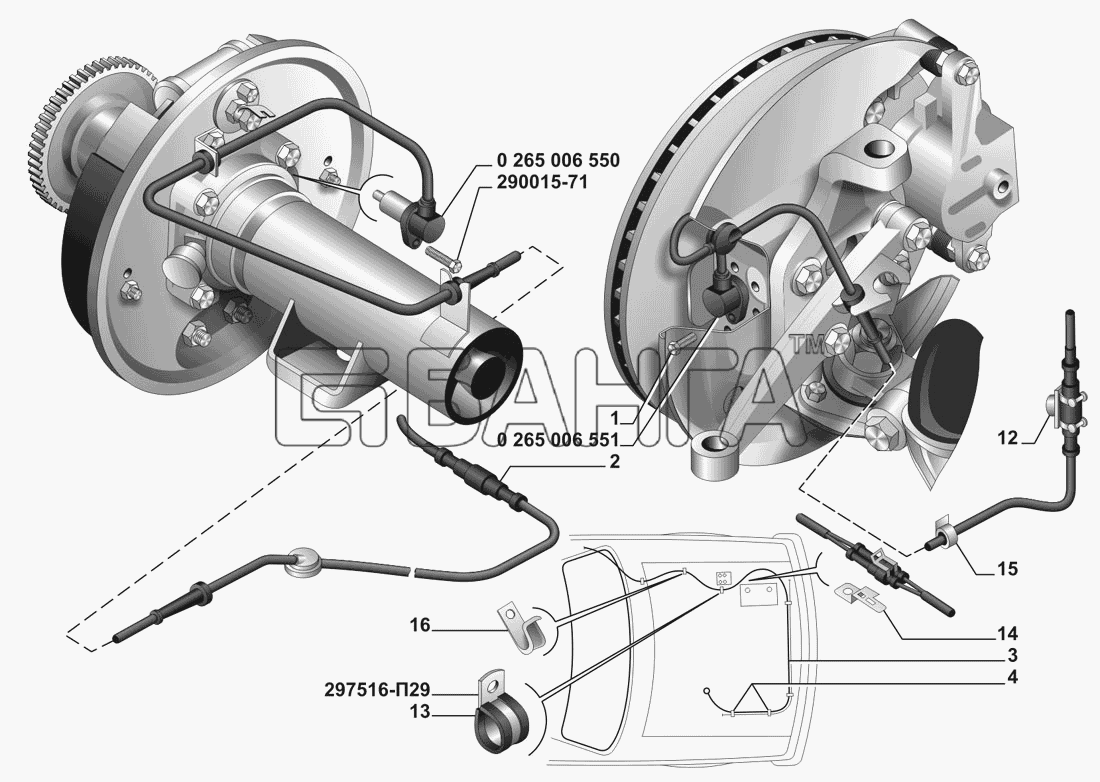 ГАЗ ГАЗ-3102 3110 (дополнение) Схема Установка жгута проводов и