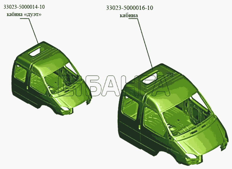 ГАЗ ГАЗ-3302 (Кузовные дет.) Схема Кабина-14 banga.ua