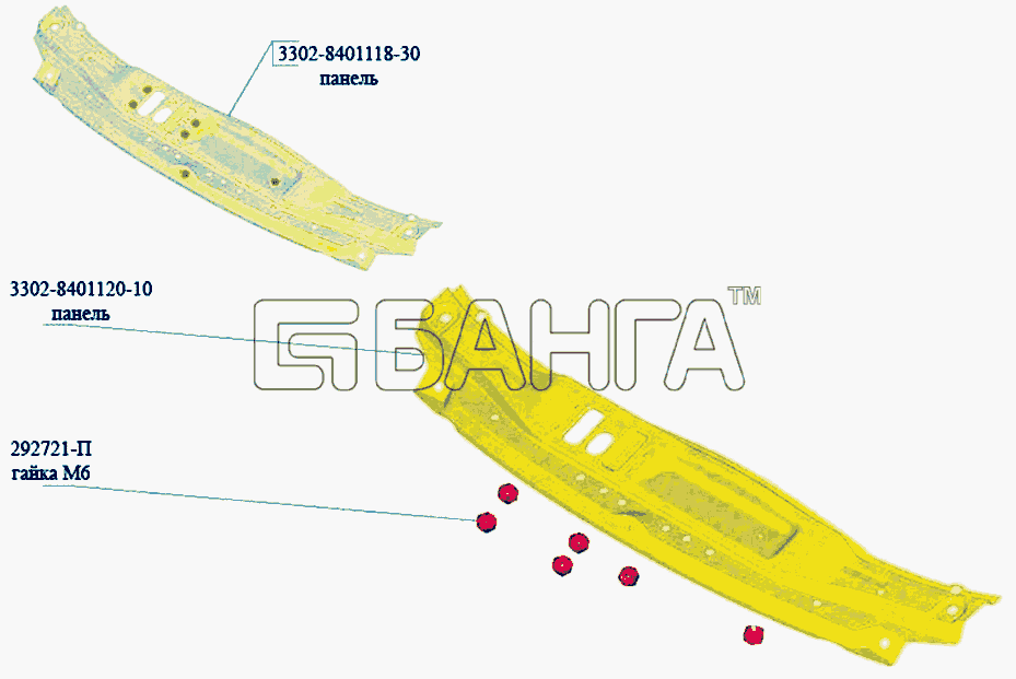 ГАЗ ГАЗ-3302 (Кузовные дет.) Схема Панель-9 banga.ua