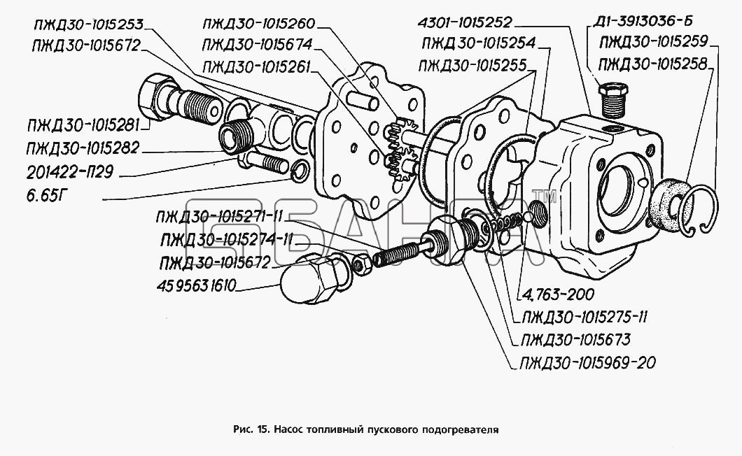 ГАЗ ГАЗ-3306 Схема Насос топливный пускового подогревателя-50 banga.ua