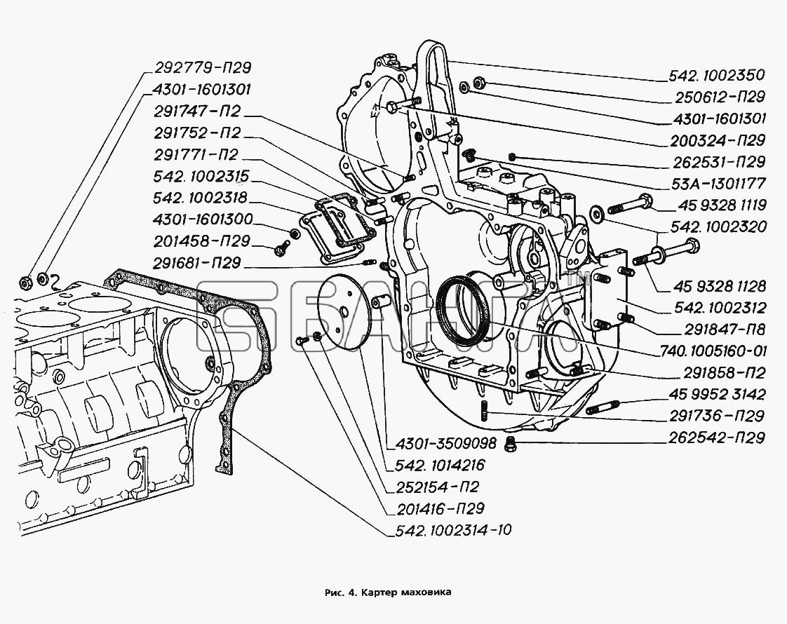 ГАЗ ГАЗ-3306 Схема Картер маховика-39 banga.ua