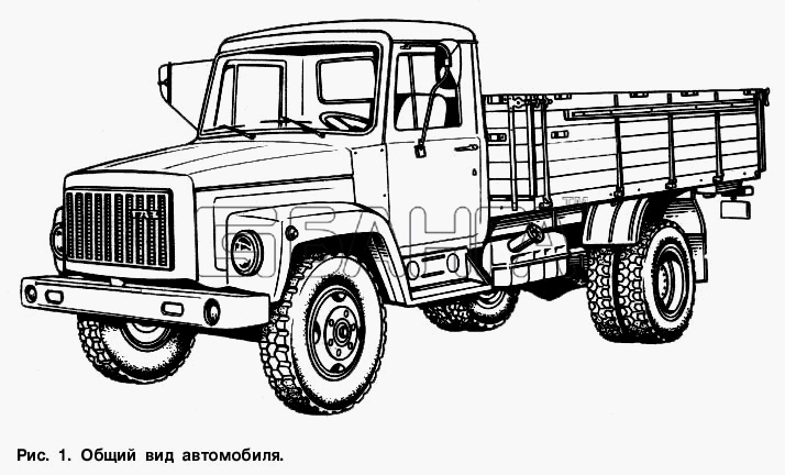 ГАЗ ГАЗ-3307 Схема Двигатель в сборе (графически не banga.ua