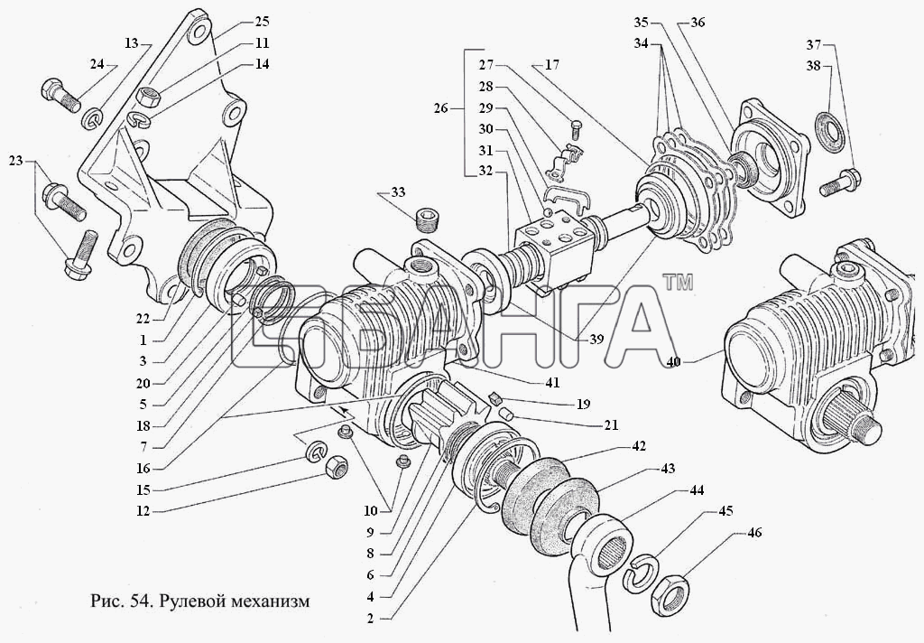 ГАЗ ГАЗ-3308 Схема Рулевой механизм-111 banga.ua