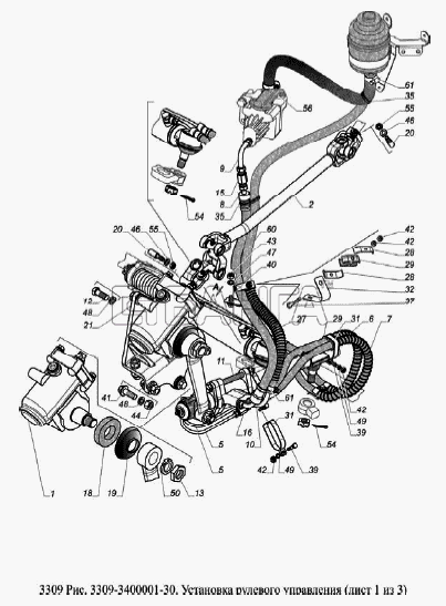 Газ 3309 рулевая схема