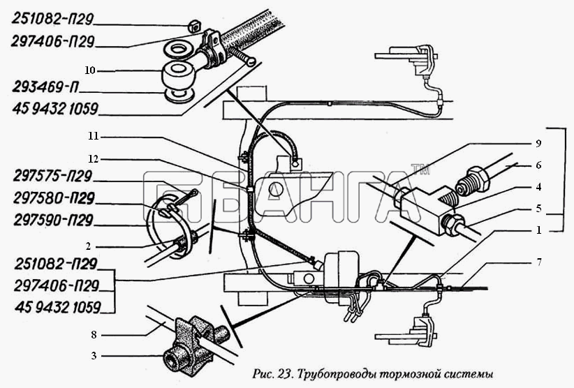 ГАЗ ГАЗ-560 Схема Трубопроводы тормозной системы-41 banga.ua