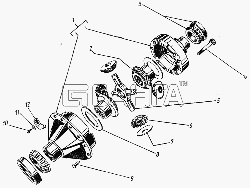 ГАЗ ГАЗ-51 (63 93) Схема Дифференциал-74 banga.ua