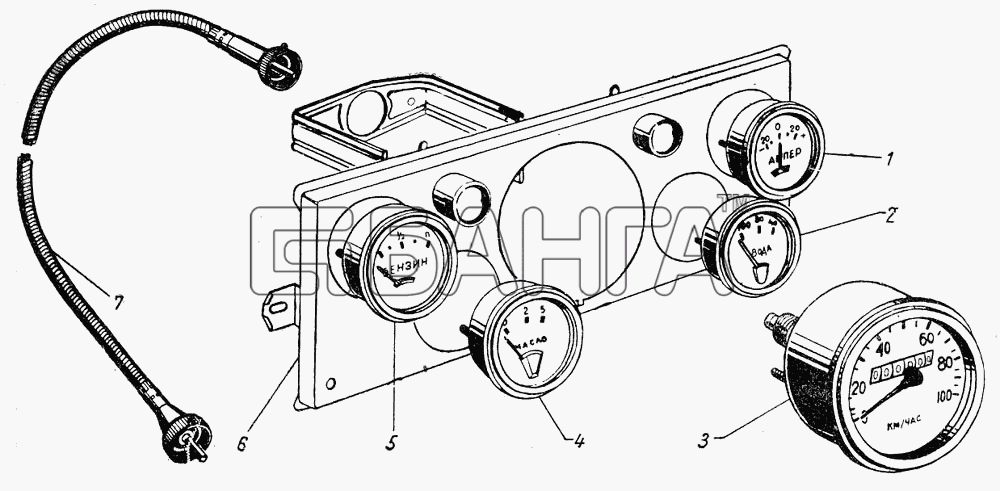 ГАЗ ГАЗ-51 (63 93) Схема Коибинация проборов-131 banga.ua