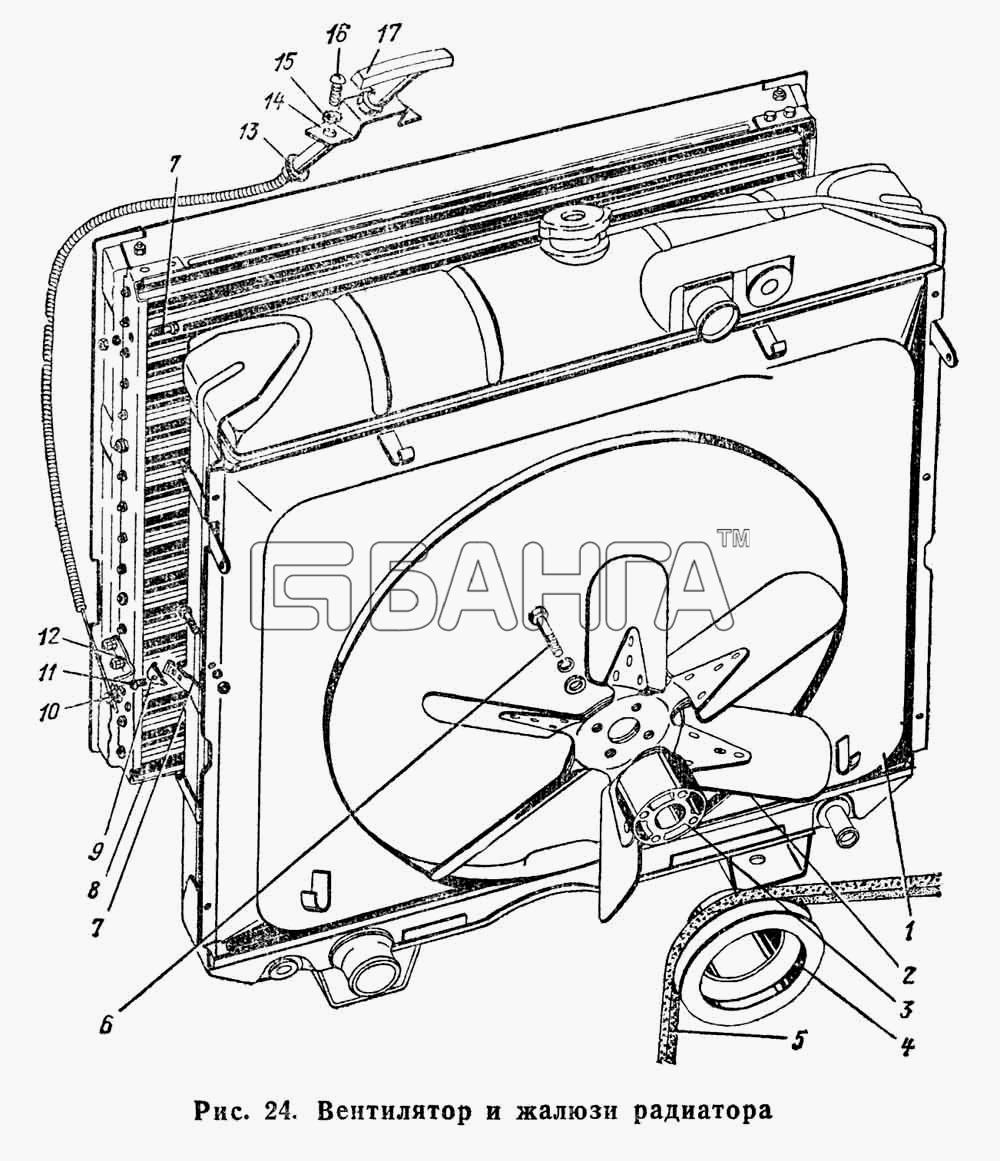 ГАЗ ГАЗ-66 (Каталог 1983 г.) Схема Вентилятор и жалюзи радиатора-50