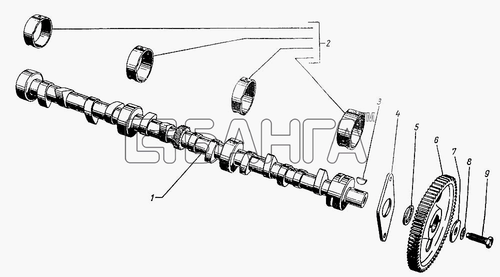 ГАЗ ГАЗ-12 (ЗИМ) Схема Распределительный вал-47 banga.ua