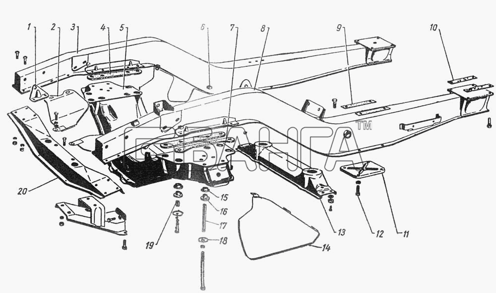 ГАЗ ГАЗ-12 (ЗИМ) Схема Рама-84 banga.ua