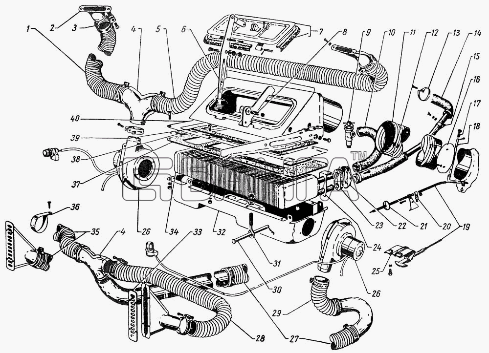 ГАЗ ГАЗ-12 (ЗИМ) Схема Отопитель кузова-31 banga.ua