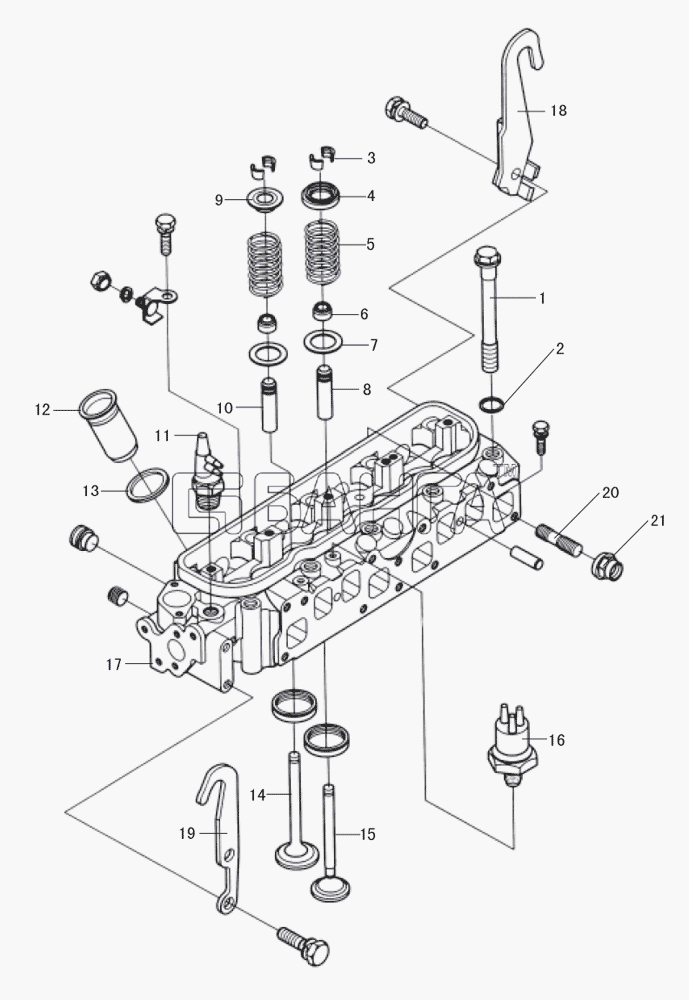 Great Wall GW-491QE Схема Cylinder head assembly (2)-4 banga.ua