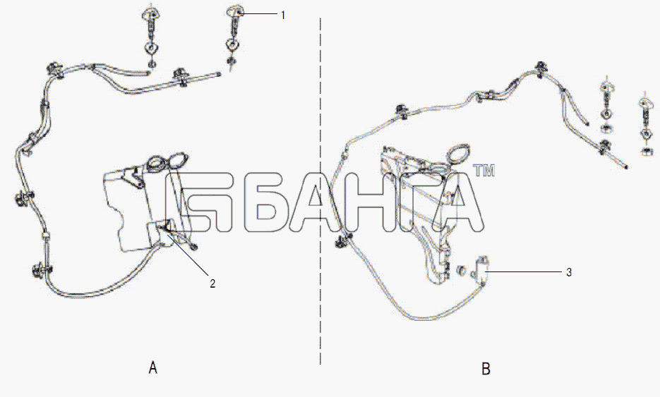 Great Wall GW-Deer Схема WINDSHIELD WASHER ASSEMBLY-155 banga.ua