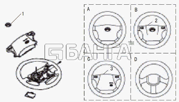 Great Wall GW-Deer Схема STEERING WHEEL ASSEMBLY-73 banga.ua