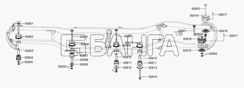 Great Wall GW-Hower Схема Подушка крепления кузова-3 banga.ua