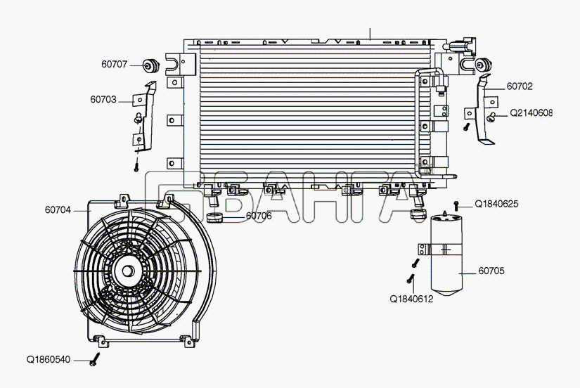 Great Wall GW-Hower Схема Радиатор кондиционера в сборе-31 banga.ua
