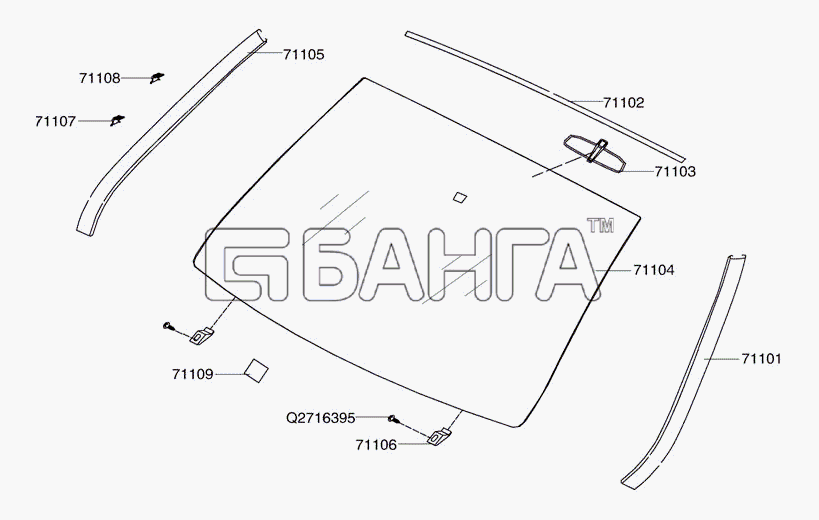 Great Wall GW-Hower Схема Стекло лобовое-6 banga.ua