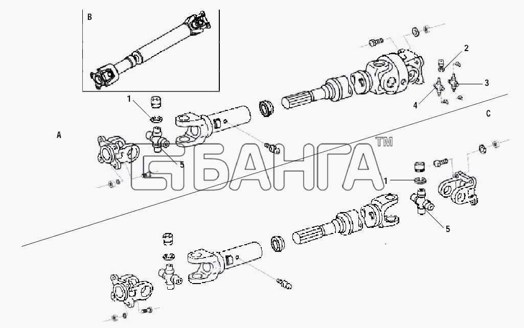 Great Wall GW-Safe F1 Схема PROPELLER SHAFT ASSEMBLY-32 banga.ua