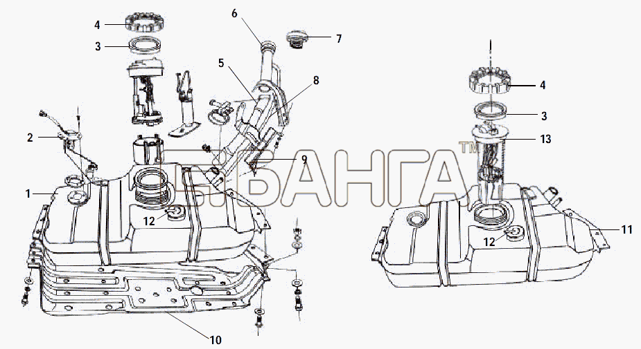 Great Wall GW-Safe F1 Схема FUEL SUPPLY SYSTEM. FUEL TANK ASSEMBLY-8