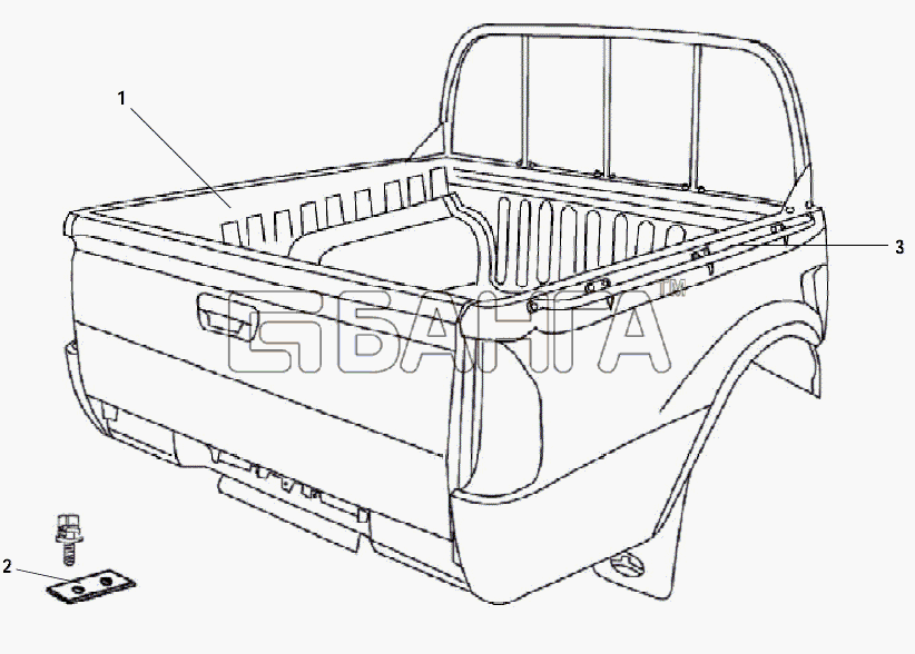 Great Wall GW-Sailor Схема CARGO BODY ASSEMBLY-156 banga.ua