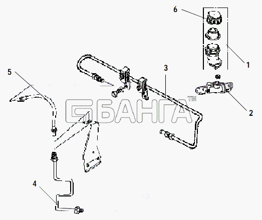 Great Wall GW-Sailor Схема CLUTCH MASTER CYLINDER AND PIPELINE-35