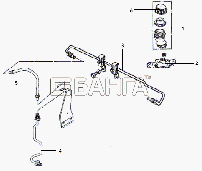 Great Wall GW-Sailor Схема CLUTCH MASTER CYLINDER AND PIPELINE-37